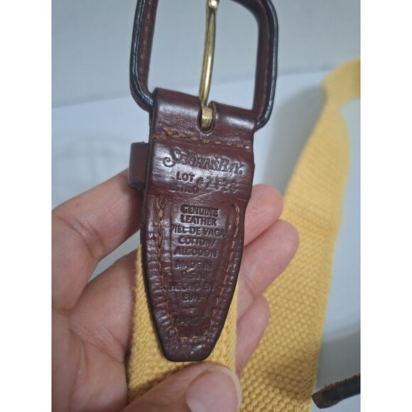 St. Johns Bay Genuine‎ Leather & Cotton Braided Belt Yellow Boys L 10/12 Preppy - Picture 4 of 7